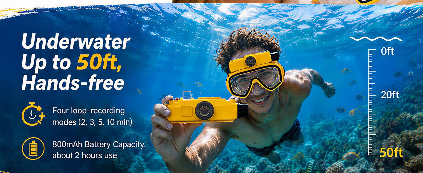 Underwater Up to 50ft, Hands-free