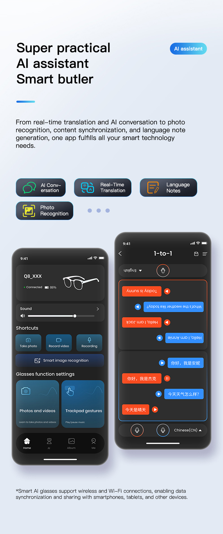 8MP Camera AI Glasses