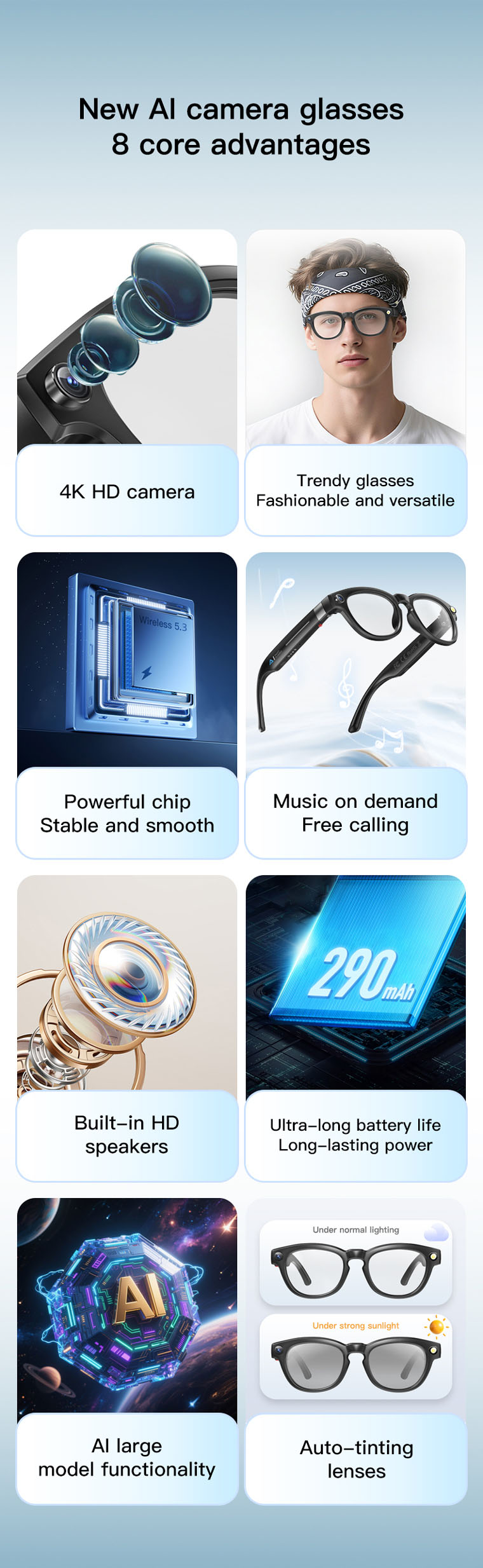8MP Camera AI Glasses